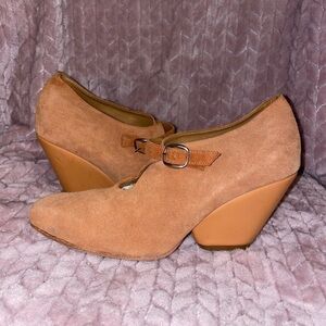 The Palatines Anthropologie Suede Pumps